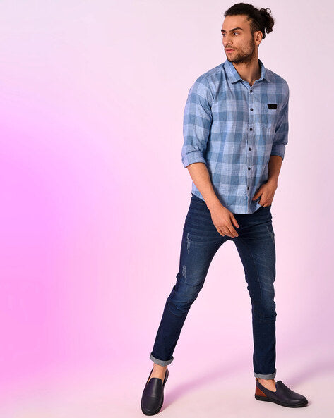 CAMPUS SUTRA Checked Shirt with Patch Pocket-AJIO|7 days returnable