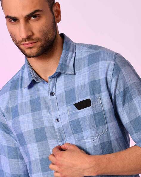 CAMPUS SUTRA Checked Shirt with Patch Pocket-AJIO|7 days returnable