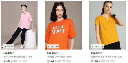❇️ Over Sized Tshirts FROM Rs149