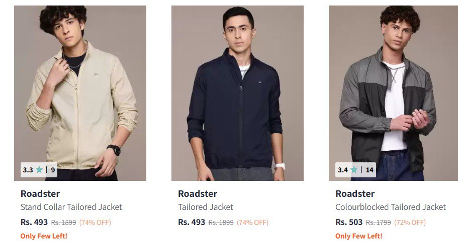 Roadster Jackets Min. 70% Off