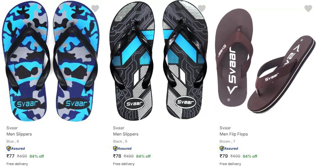 Mens Slippers & Flip Flops Starts From Rs.77