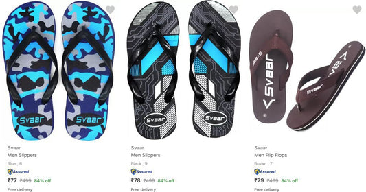 Mens Slippers & Flip Flops Starts From Rs.77