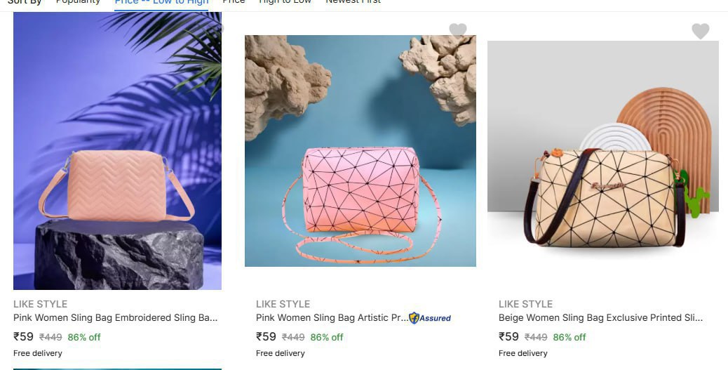 Like Style Sling Bags starts at Rs.59
