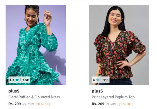 Myntra : Upto 90% Off On Pluss Women Clothing.
