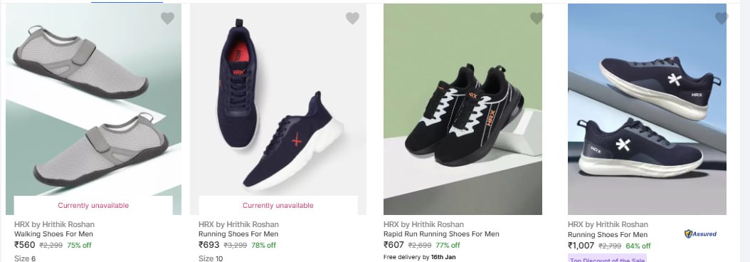 Hrx By Hrithik Roshan Mens Sports Shoes upto 82% Off