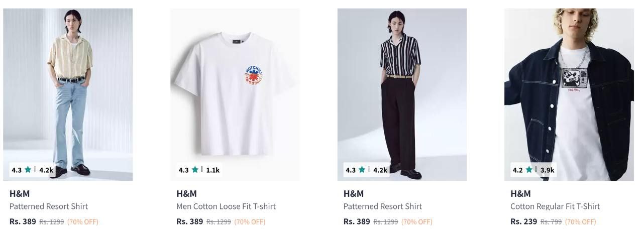 Myntra Loot : Upto 70% Off On H&M Clothing.