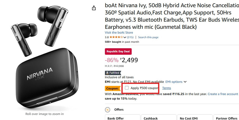 boAt Nirvana Wireless Earphones @1799*