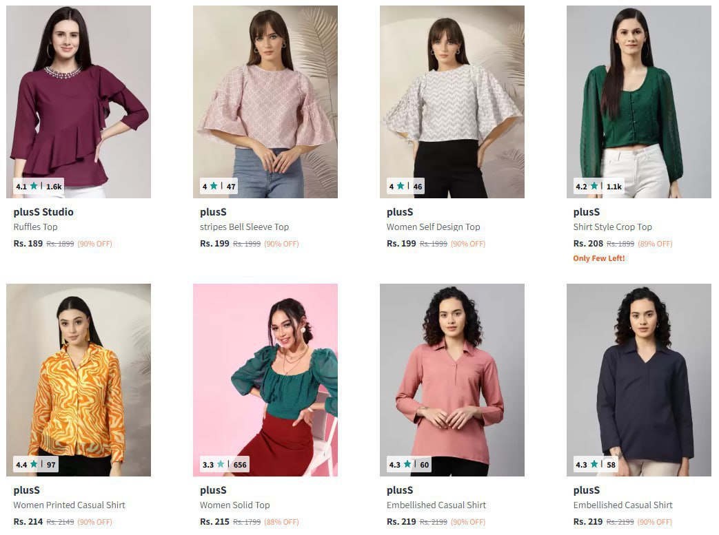Myntra : Upto 90% Off On Pluss Women Clothing.