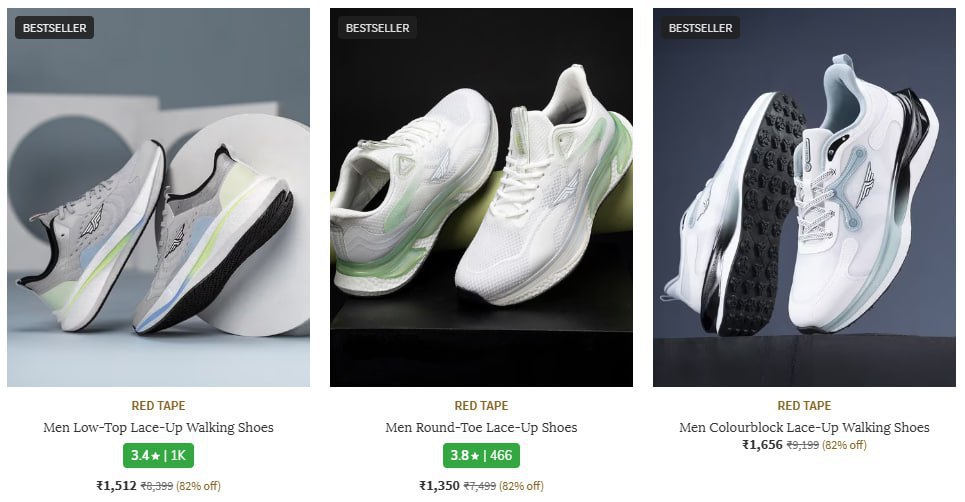 82% Off On Red Tape Shoes.