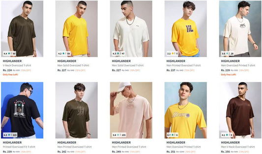 Highlander Oversized T-Shirts @ Min 70% Off