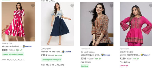 ๐ฅWomen's Dresses Upto 86% Off  (29-11-24)