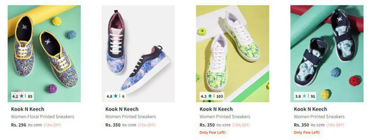 Kook N Keech Sneakers for WOMEN @ โน296๐๐๐ฅ..Shareโ๏ธ(04-12-24)
