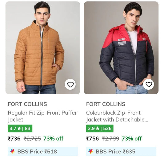 🔥AJIO Loot : Upto 80% Off On Fort Collins Jackets (05-12-24)