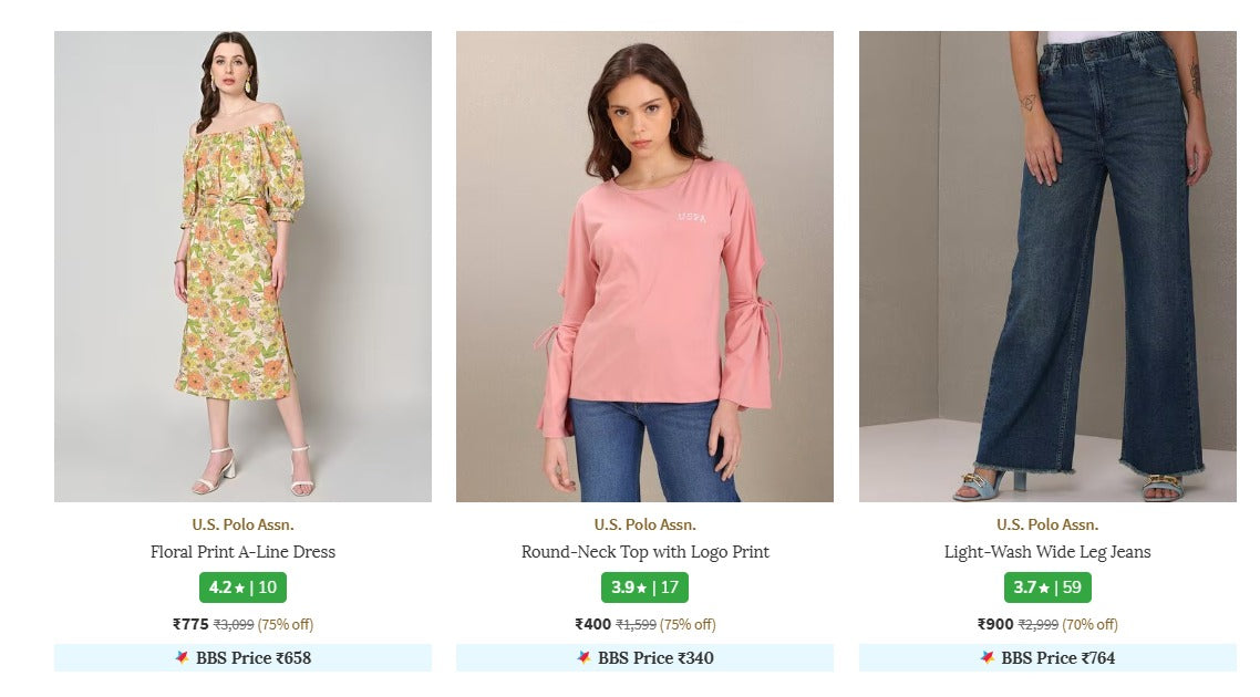 Ajio : Upto 75% Off On USPA Clothing. (05-12-24)