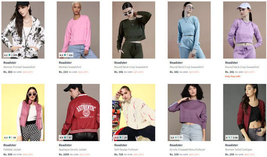 Roadster Jackets/Sweatshirts Min 70% Off (05-12-24)
