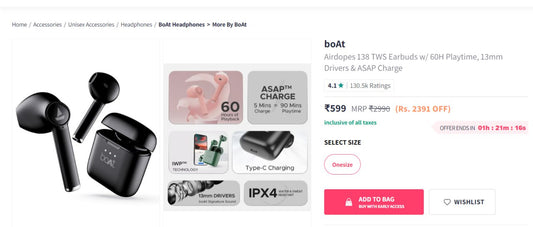 Loot : boAt Earbuds @599. (06-12-24)