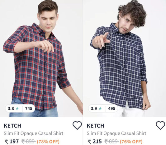 Ketch Shirts Men Upto 90% Off (06-12-24)