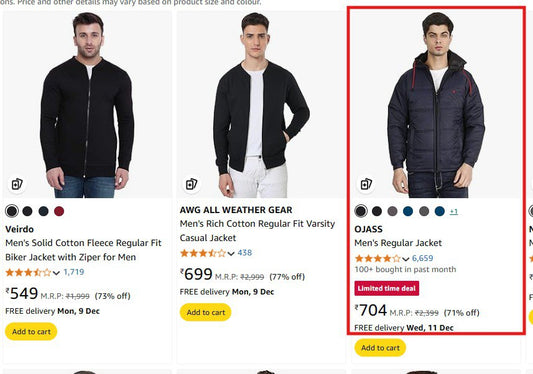 Upto 83% Off On Numero Uno Men's Jackets. (06-12-24)