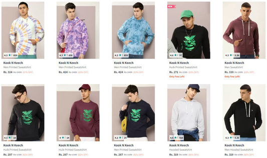 Myntra Loot : Upto 87% Off On Kook N Keech Sweatshirts  (06-12-24)