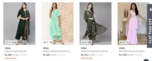 Upto 77% Off on Libas Kurta Set (07-12-24)