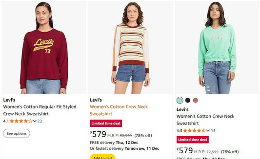 Levi's Sweatshirt Starts @579 (10-12-24)