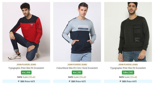 Ajio: 80% Off On John Players Clothing.   (10-12-24)