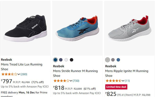 Reebok, Adidas & Puma Shoes Starts @797. (11-12-24)