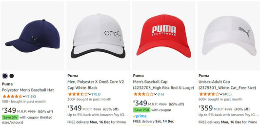 Puma Caps Starts @ 349. (11-12-24)