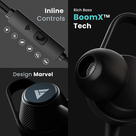 🌟Boult Audio Bassbuds Loop 2 Wired in Ear Earphones with Mic, 10mm Powerful Driver for Extra Bass (14-12-24)