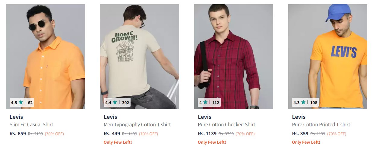 Flat 70% Off On Levi's Men Clothing. (15-12-24)