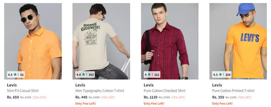 Flat 70% Off On Levi's Men Clothing. (15-12-24)