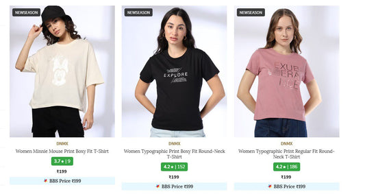 Womens Tops From ₹199. (17-12-24)