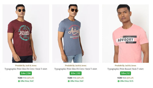 AJIO : Upto 82% Off On Jack & Jones Clothing. (17-12-24)