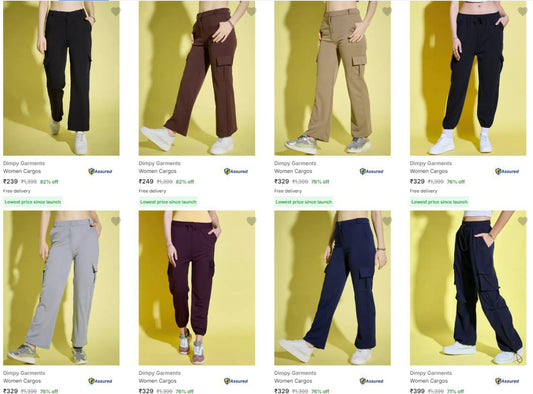 Women's Cargos Upto 82% Off  (18-12-24)