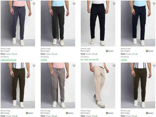 Upto 79% Off On Men Cargos.(18-12-24)