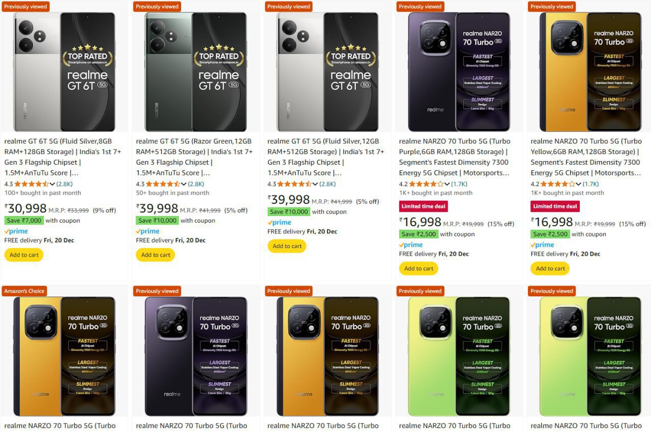 Upto Rs.10,000 Off Coupon On Realme Mobile. (18-12-24)