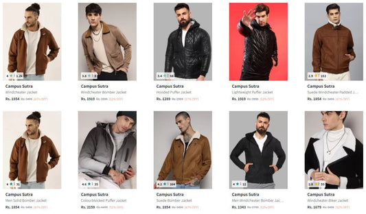 Campus Sutra Bomber/Puffer Jackets in 47% OFF (18-12-24)