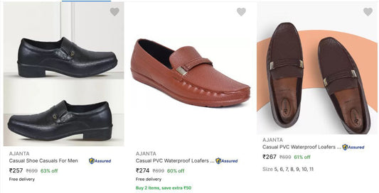 Ajanta Loafers Starts At Rs.257 (26-12)