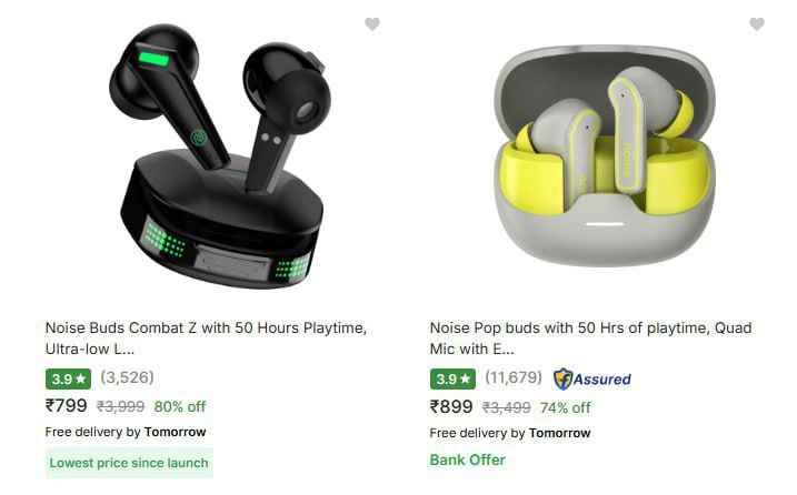 Noise True Wireless Earbuds Starts @799. (27-12-24)