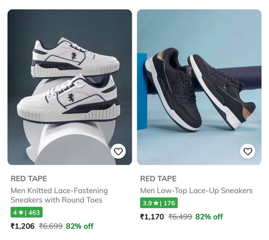 Red Tape Sneakers at 82% Off (27-12-24)