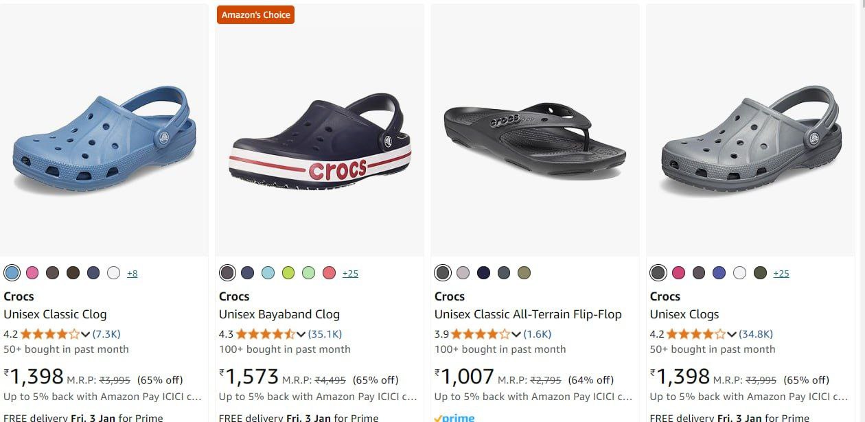60-70% Off On CROCS Footwears. (29-12-24)