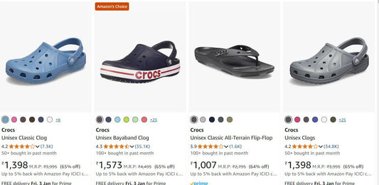 60-70% Off On CROCS Footwears. (29-12-24)