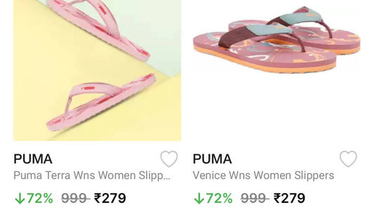 Puma Women Slippers Starts @279. (30-12)