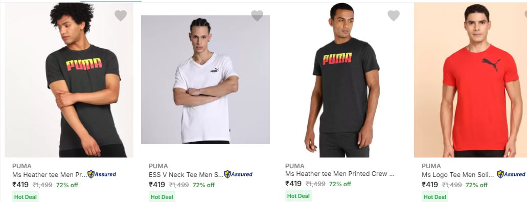 Flipkart Puma Men's T Shirts Upto 72% Off | Scroll some down🔥🔥