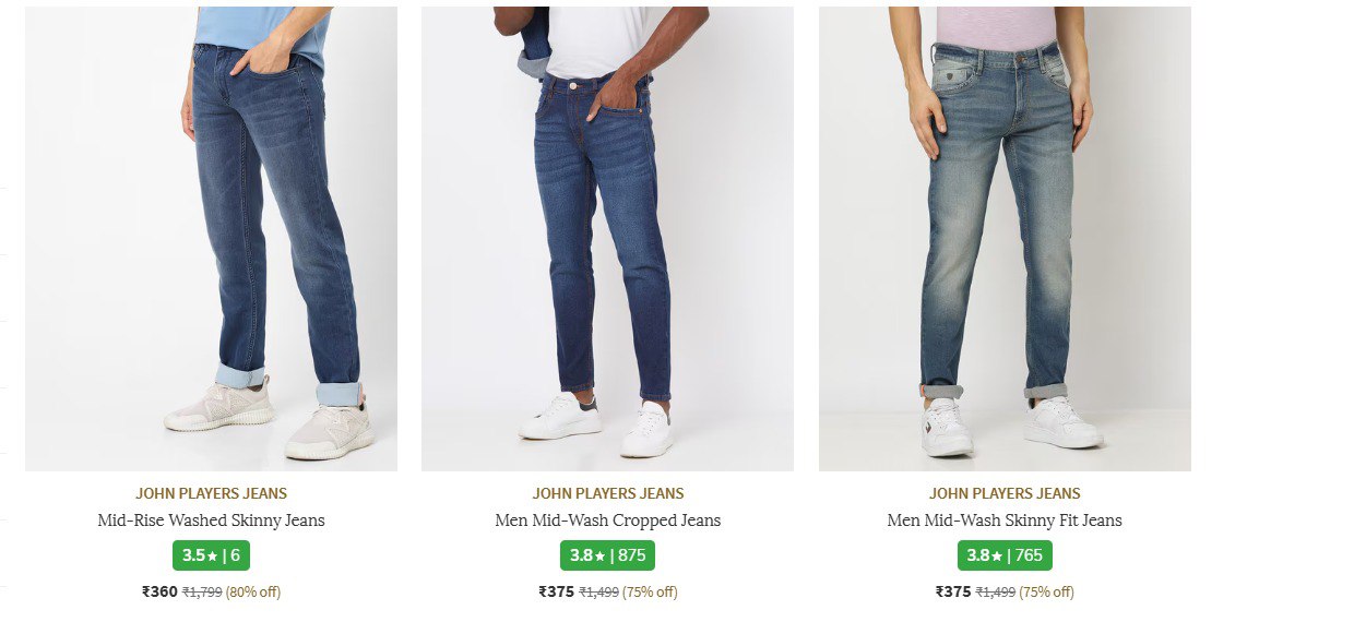 AJIO : Upto 80% Off On John Players Clothing.