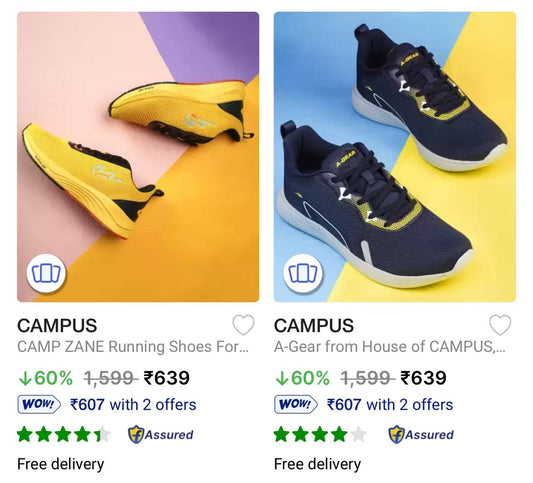 Campus Shoes at 60% Off (01-01-24)