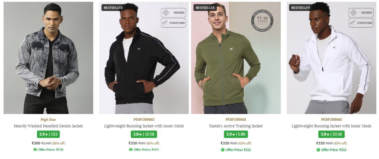 Men Jackets & Coats From ₹300
