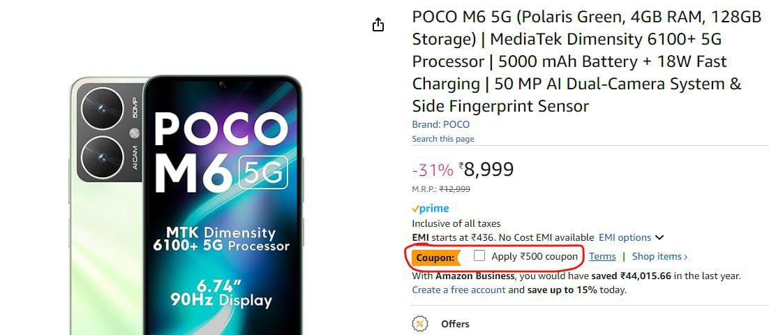 ā
 POCO M6 5G (4/128Gš @8499
