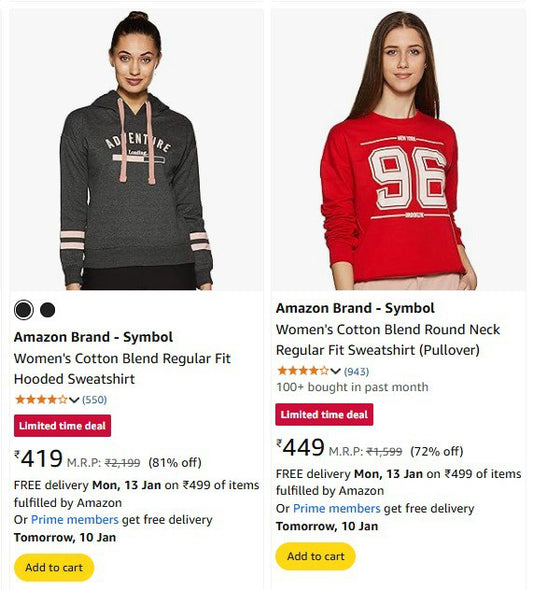 Sweatshirt Starts @249.