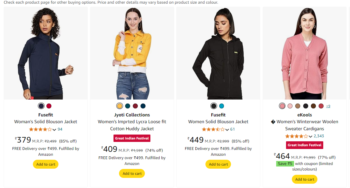 Amazon| Upto 92% Off On Amazon Brand Clothing.  Jackets